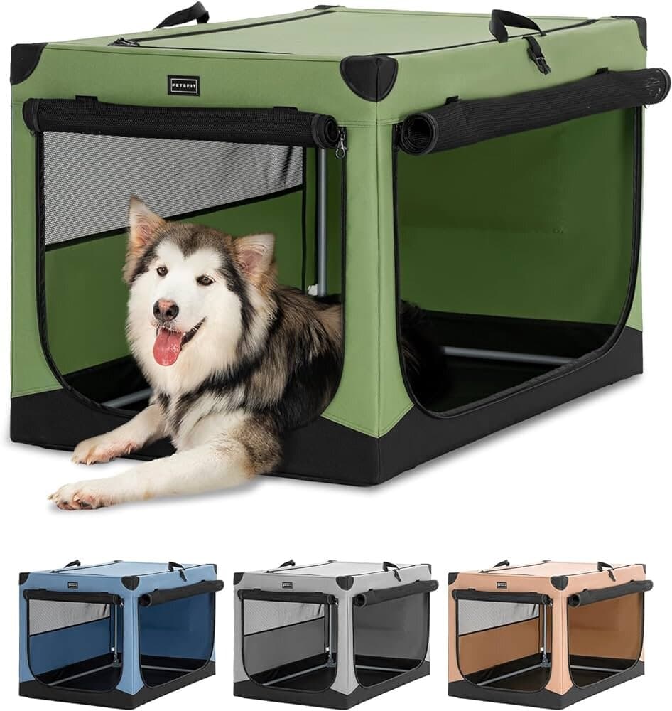 PETSFIT Collapsible Crate-Travel - Green - L