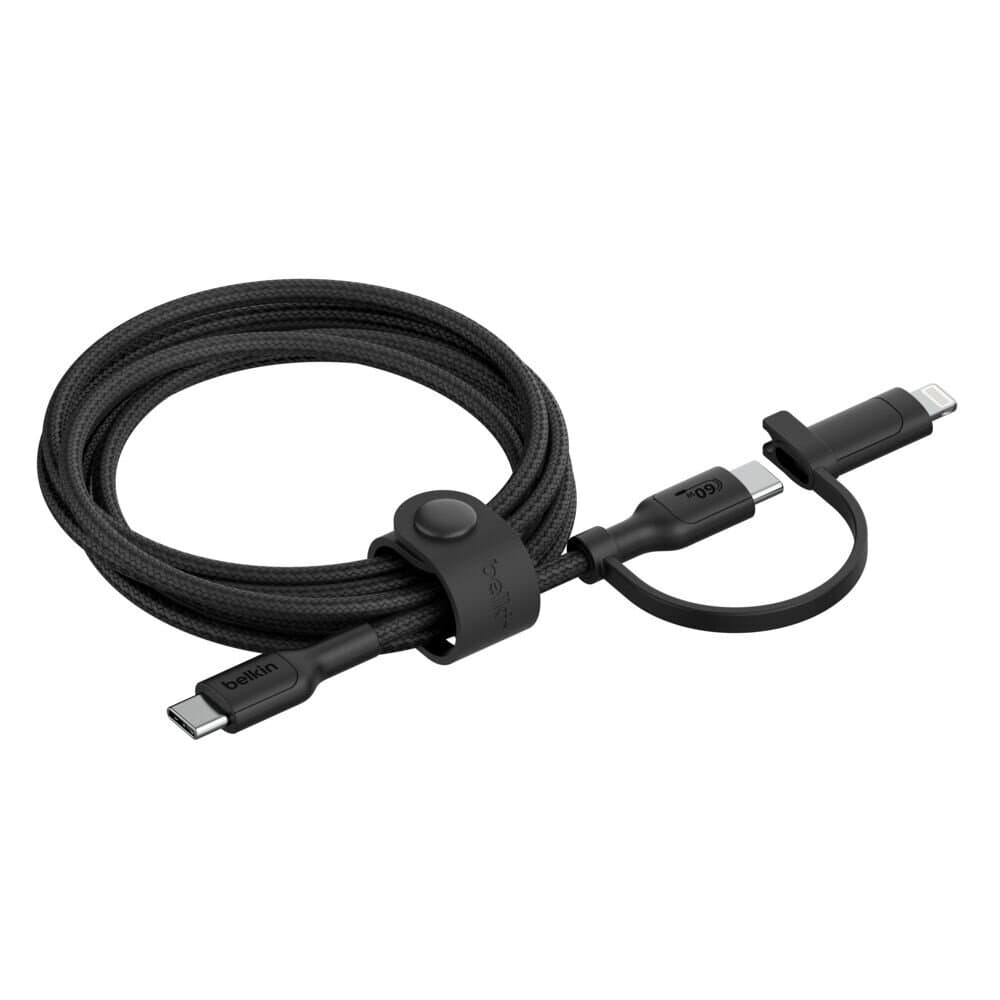 Belkin BoostCharger 2-in-1 Braided USB-C Cable with Lightning Adapter