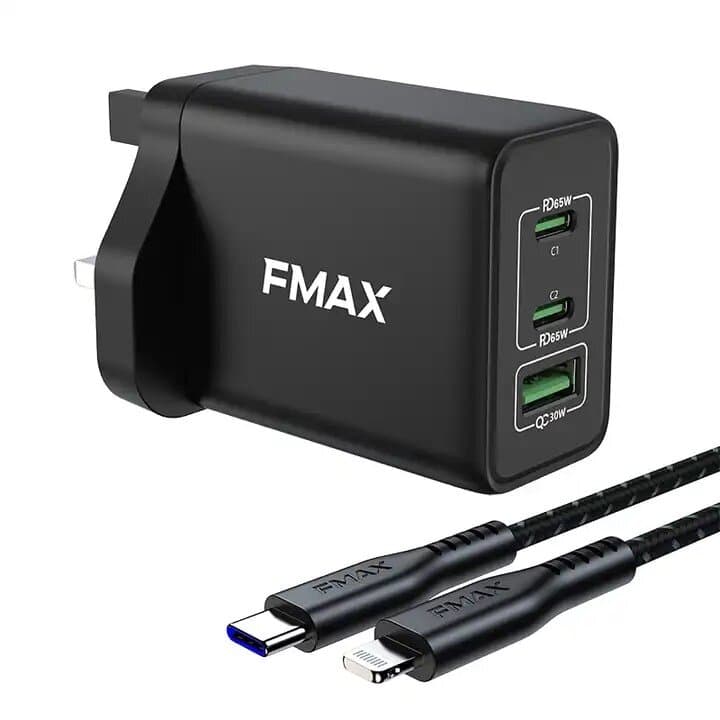 FMAX GAN Charger PD65W Port + USB30W Port — Black