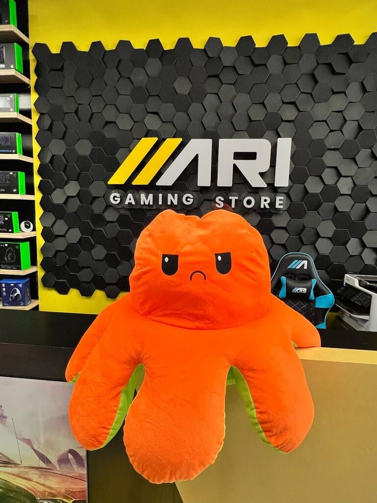 Octopus Plush Toy - Orange & Green (M)