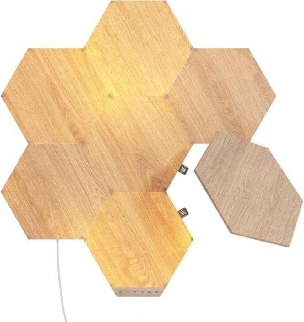 Nanoleaf Elements Hexagons 7 Light Panels - Wood Look