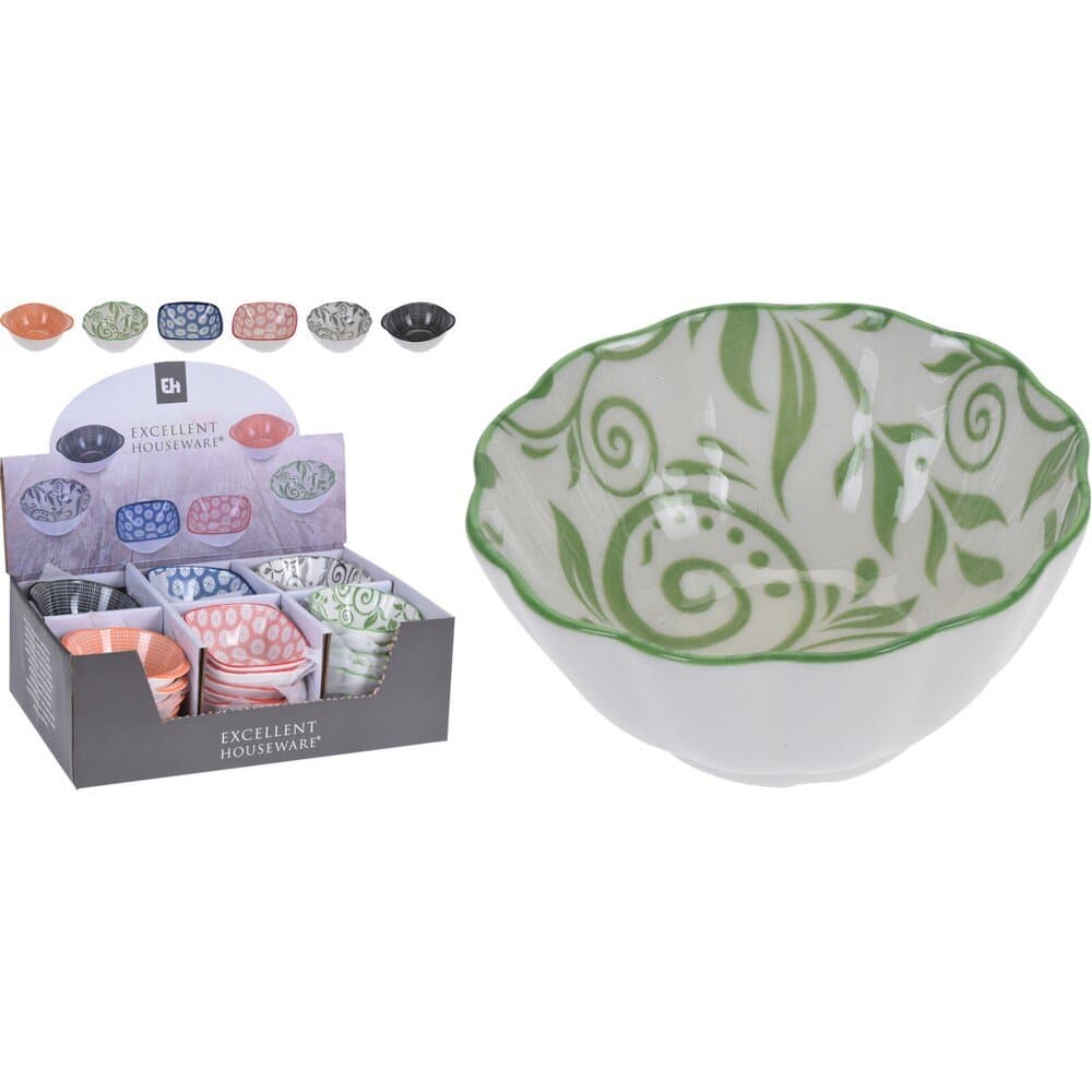 Koopman Snack Bowl Porcelain 6Ass Clr