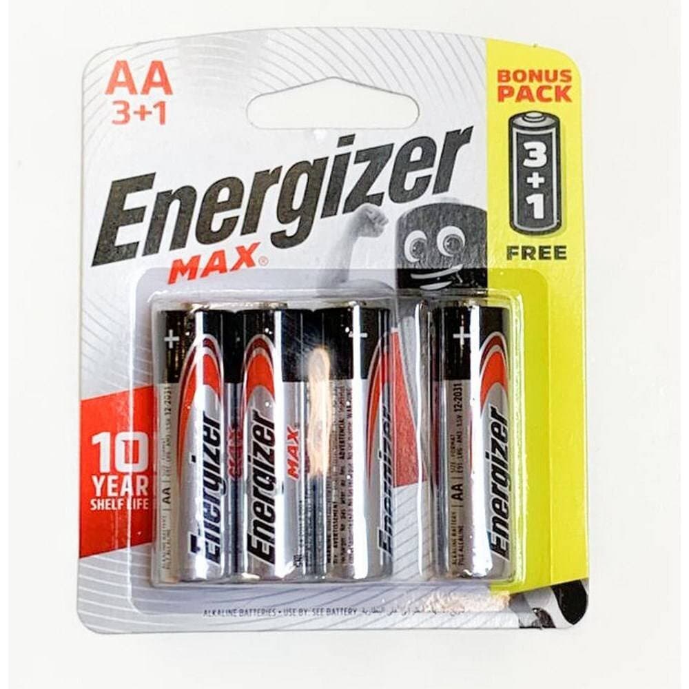 Energizer Max AA Alkaline Battery (3 + 1 Free)