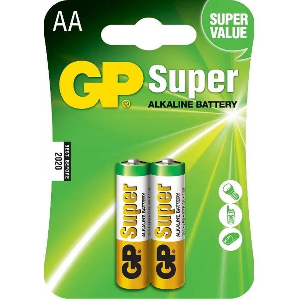 GP Gp Super Alkaline Battery AA (1X2Pcs)