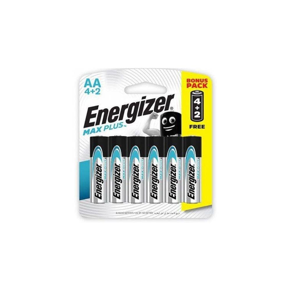 Energizer Max Plus AA Alkaline Battery Bonus Pack, 1.5V (4 + 2 Free)