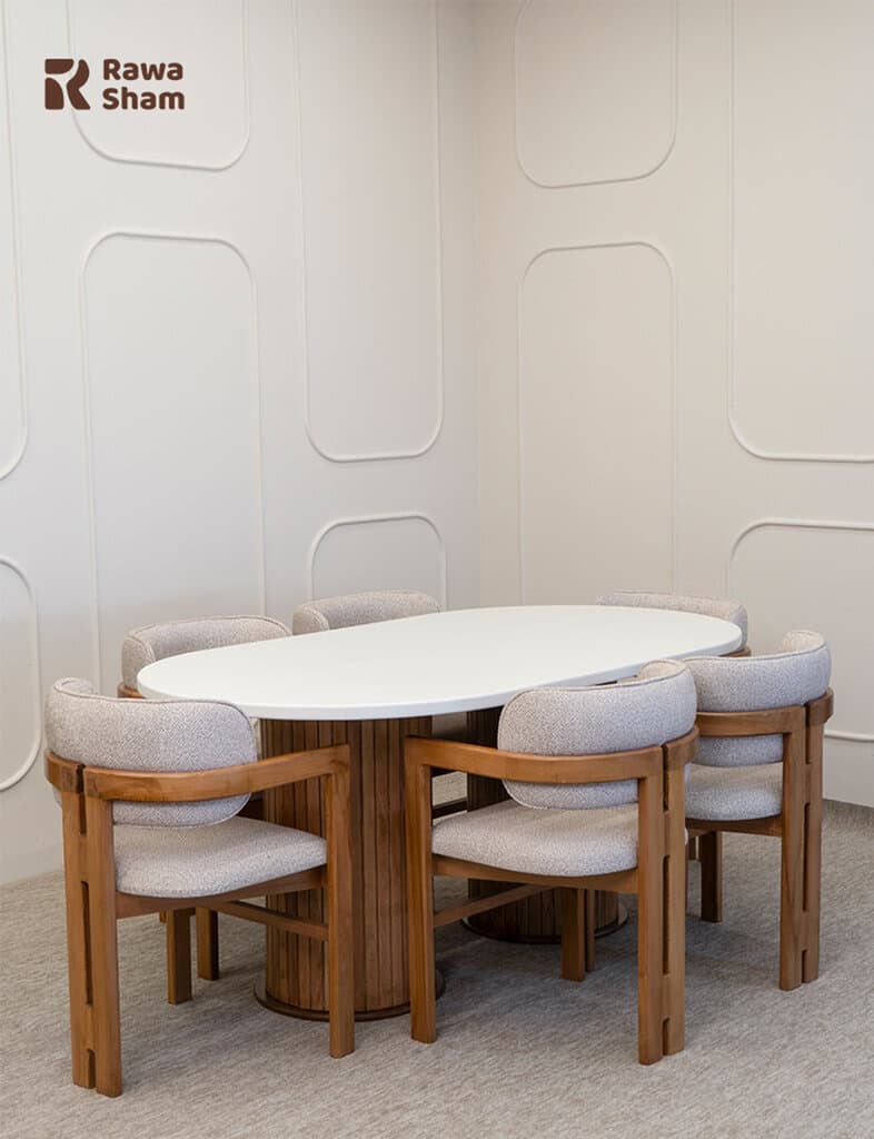 Eram 6 Person Dining Table - White