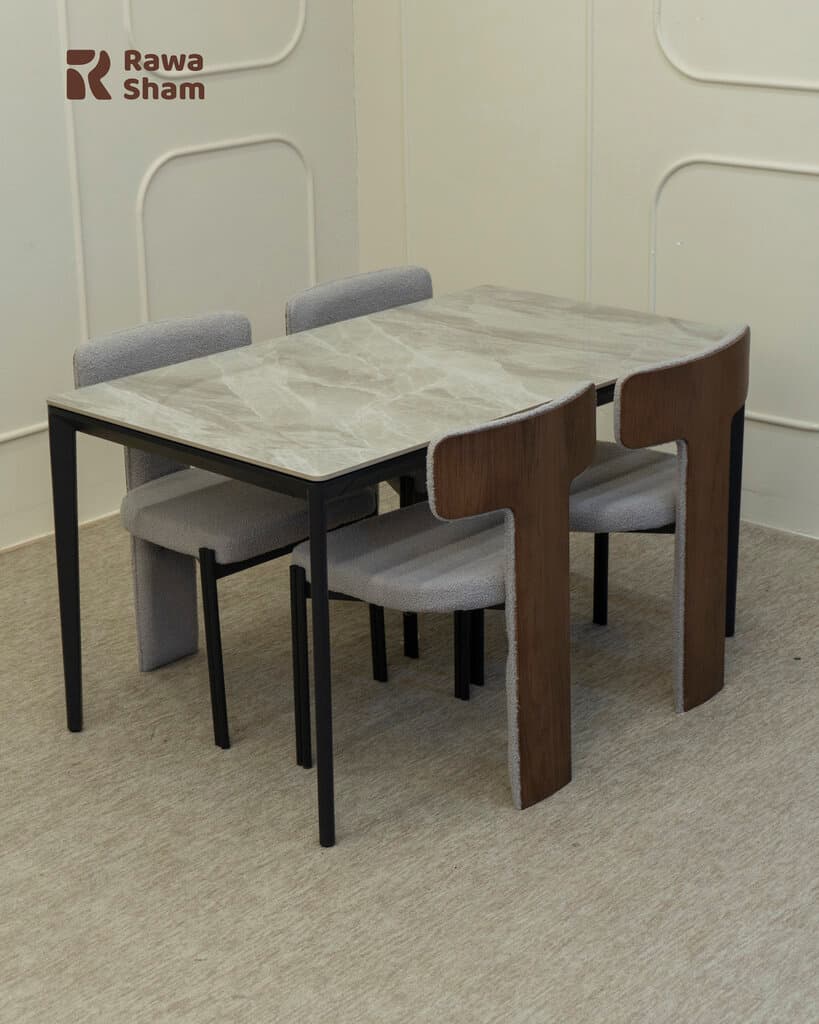 Marble Top 4 Person Dining Table - Gray