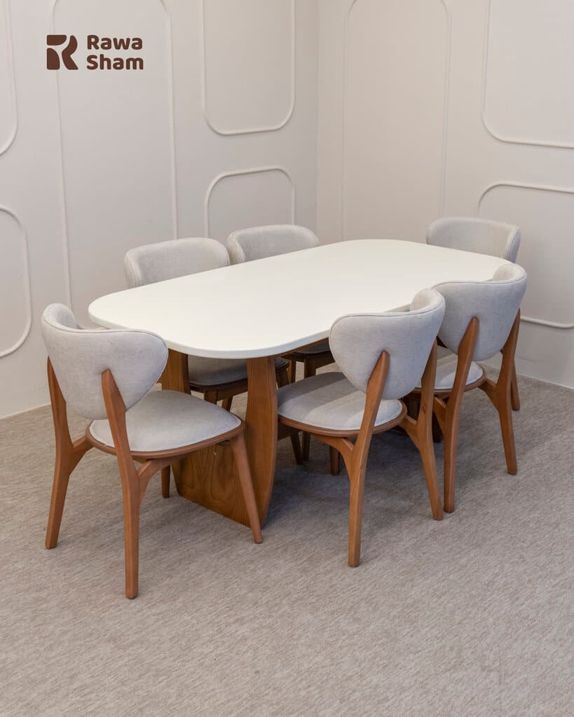 Assina 6 Person Dining Table - White