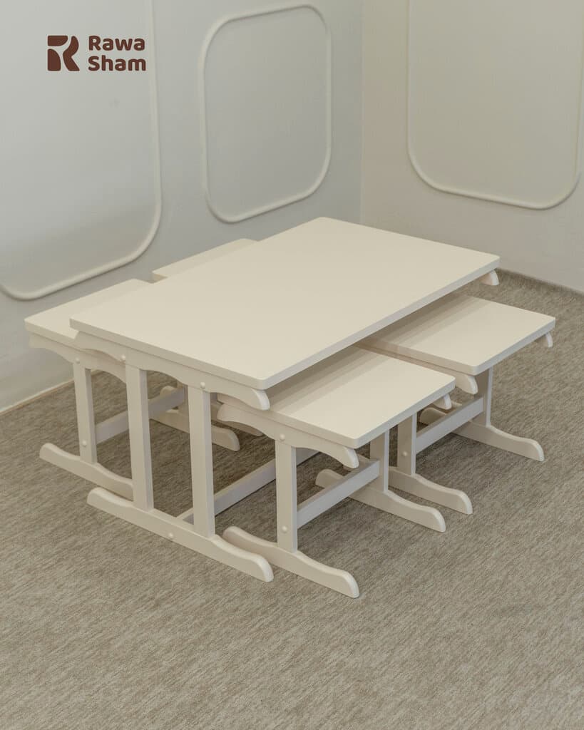 5pcs Nesting Table - White