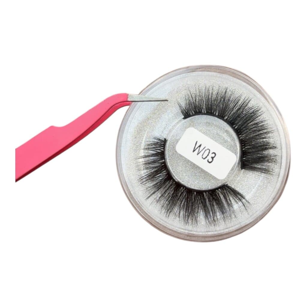 W03 3D Faux Mink Lashes – Dramatic Volume Strip Eyelashes