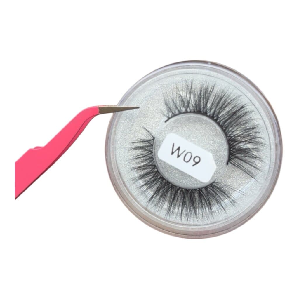 W09 3D Faux Mink Lashes – Dramatic Volume Strip Eyelashes