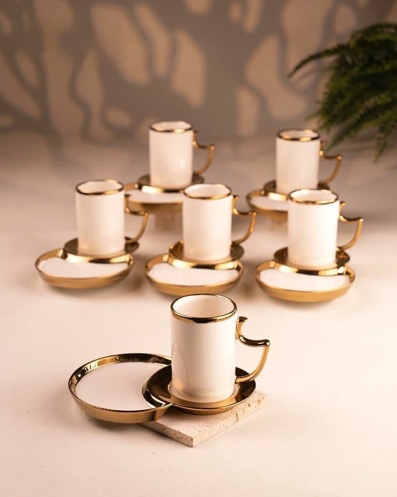 Coffee Cup Set - 6 Piece (White)