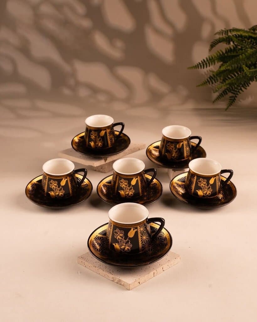Coffee Cup Set - 6 Piece (Black)