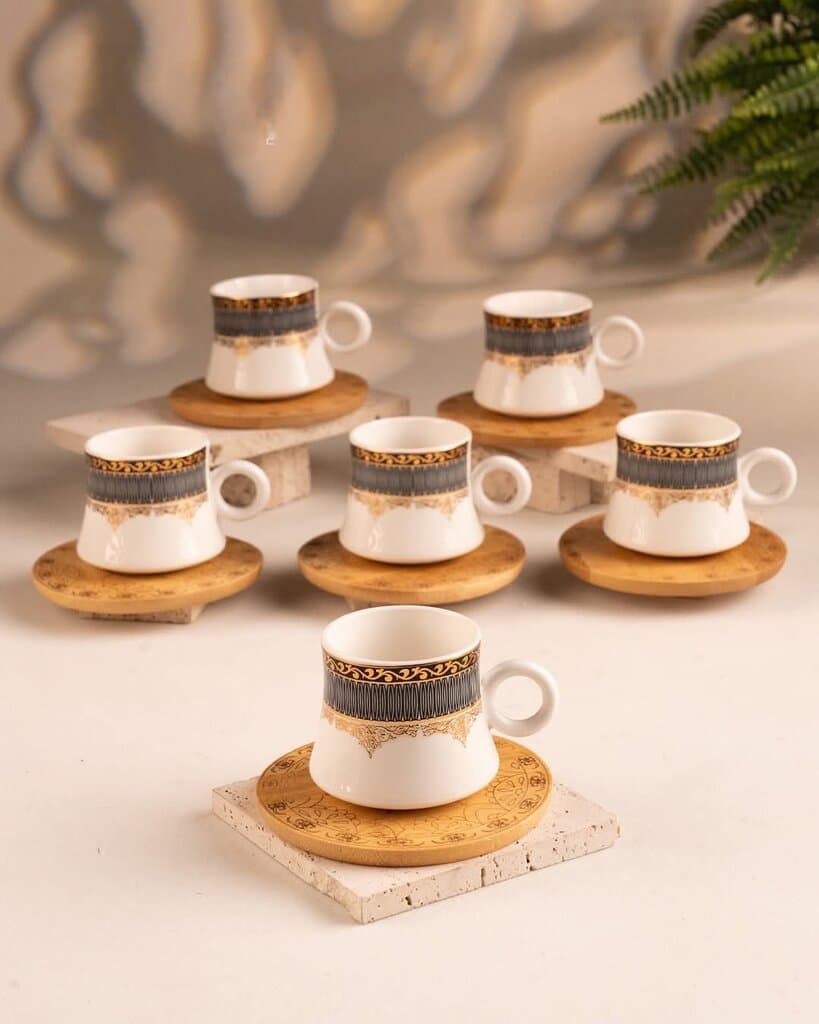 Coffee Cup Set - 6 Piece (White)
