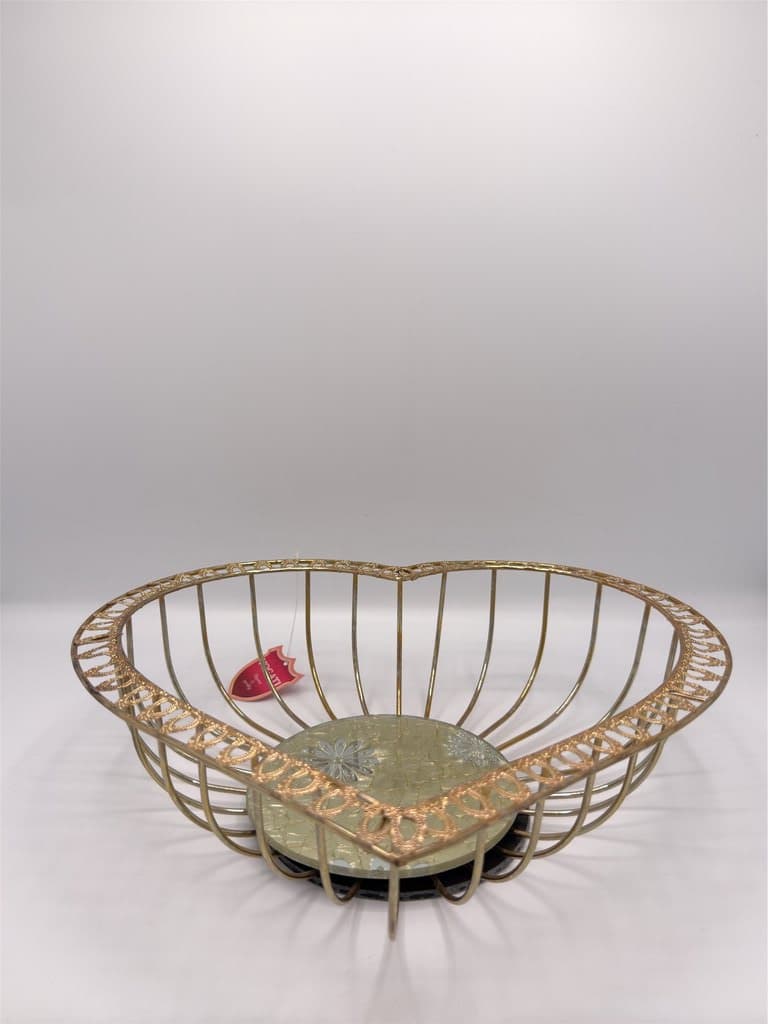 Heart Decorative Fruit and Sweets Basket (Gold)