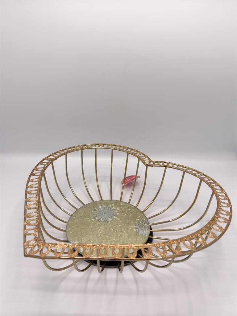 Heart Decorative Fruit and Sweets Basket (Gold) 2