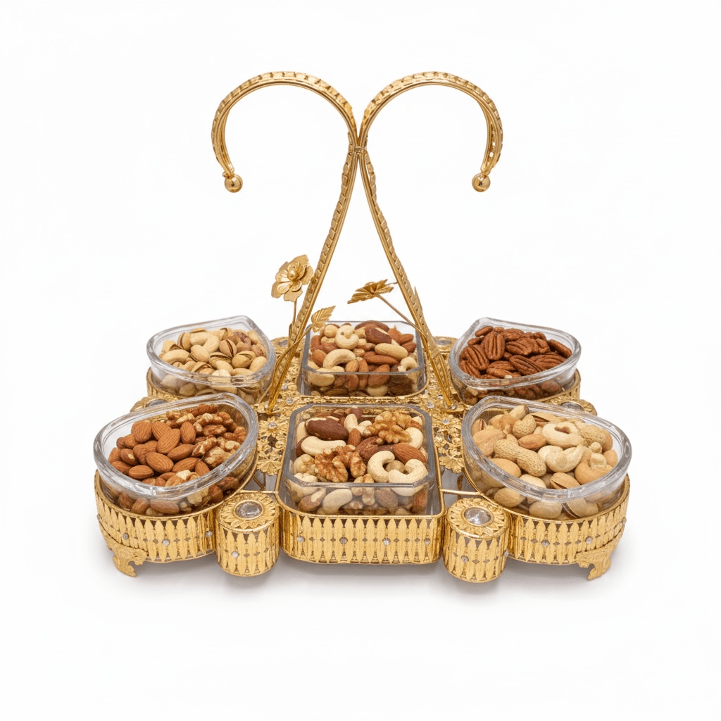 Nut Bowl 6 Places (Gold)