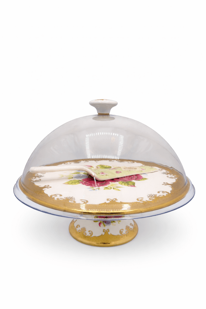 Cake Stand with Clear Glass Dome