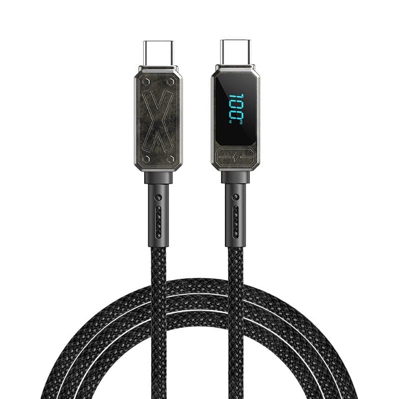 WIWU X Series Fast Charge Digital Display Zinc Alloy Braided Cable 100W