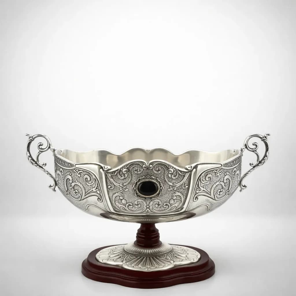 Decorative Serving Bowl - Silver