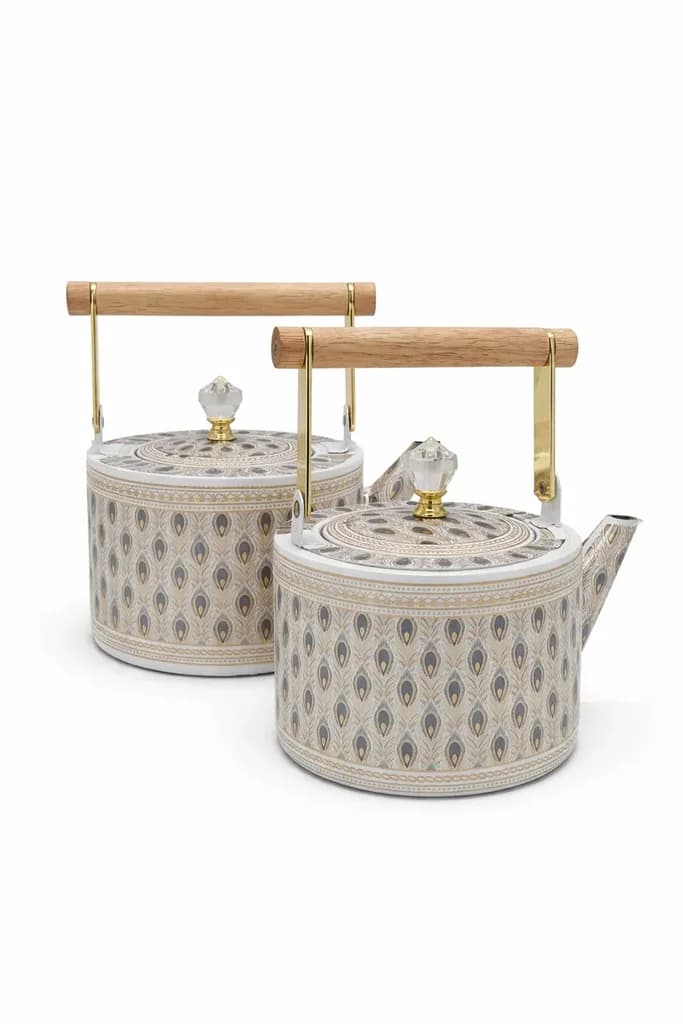 Tea Kettle & Teapot Set - White