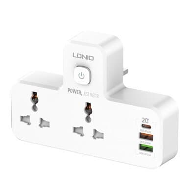 LDNIO SC2311 Fast Charging Power Socket | 2 Outlets + PD & QC3.0 | Night-Lamp Touch Control