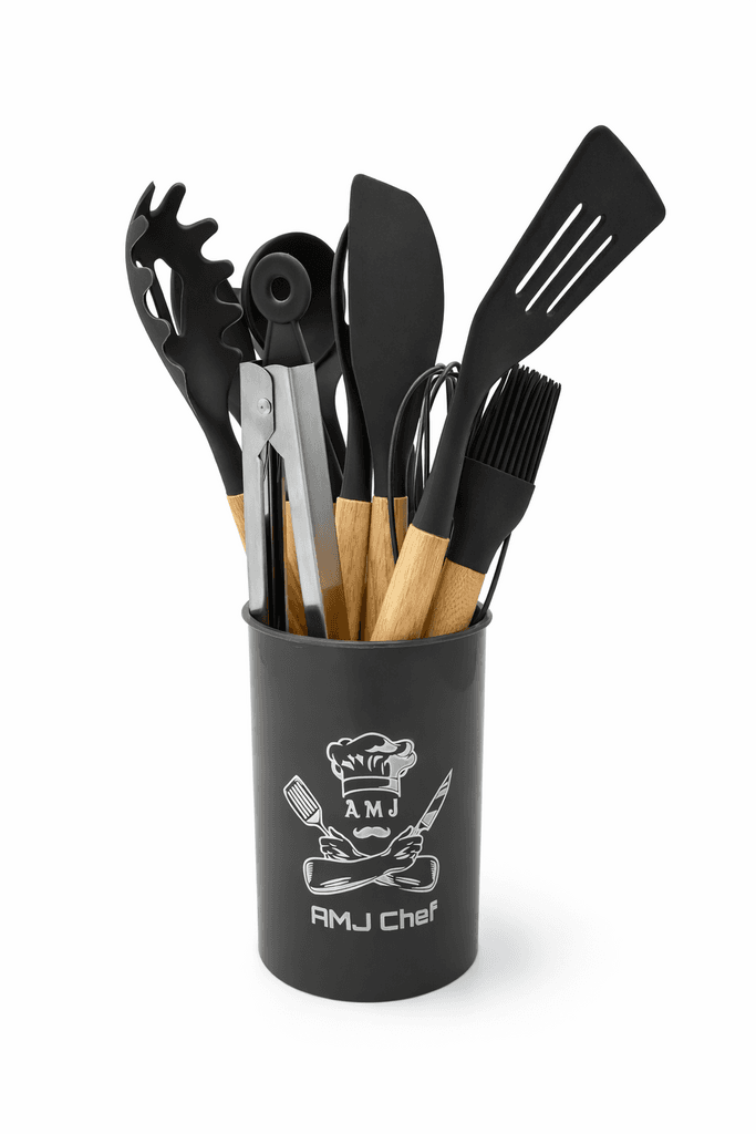 Silicone Kitchen Utensil Set - Dark Gray