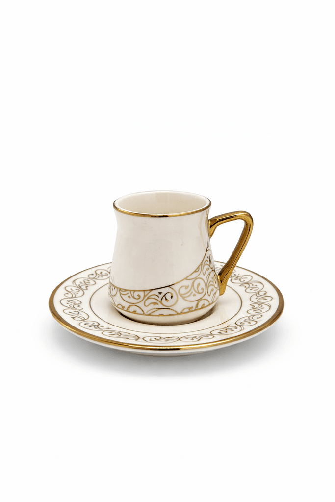 Ceramic Coffee Cup Set - 6 Piece (White)