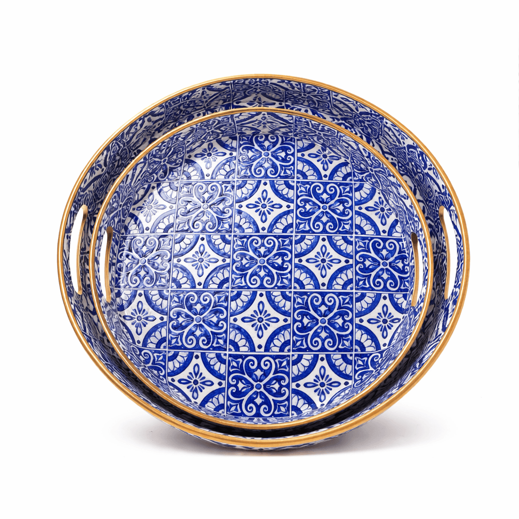 Plastic Serving Tray Set - Blue