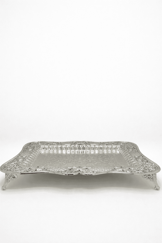 Metal Serving Tray - Silver