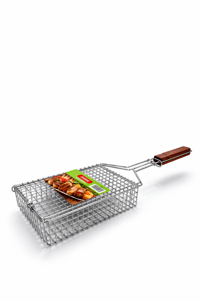 Stainless Steel BBQ Grill Basket - Silver