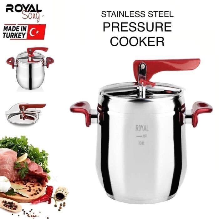 Royal Song 10L Stainless Steel Pressure Cooker (Silver)