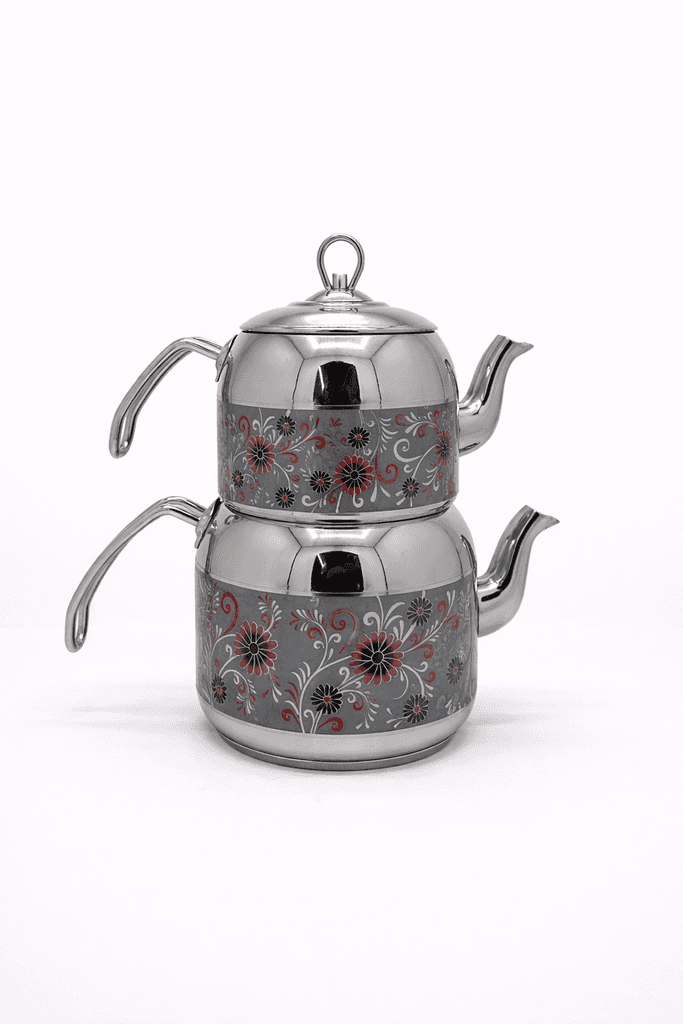 Stainless Steel Tea Kettle & Teapot Set - Gray