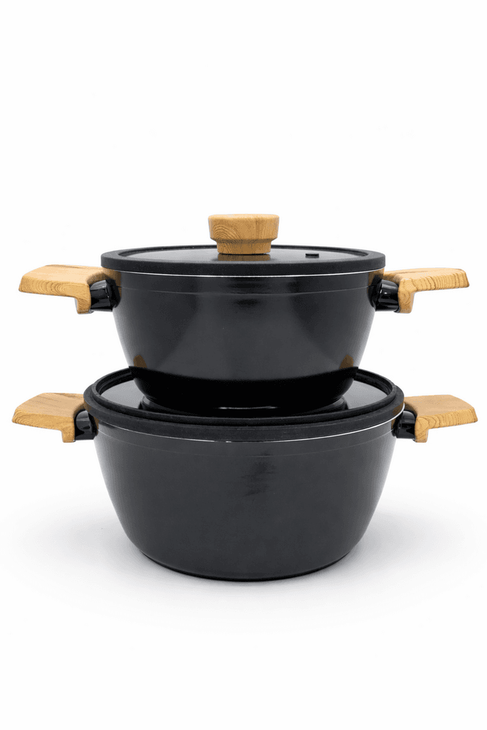 Vivaldi Teflon Cookware Set - 20/24cm Pots & 26cm Pan - Black