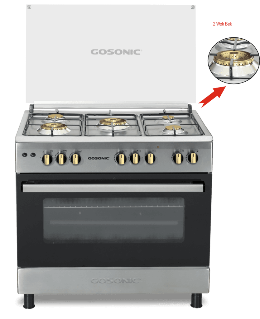 Gosonic 5 Burners Gas Cooker - GGO-4890 (Inox)
