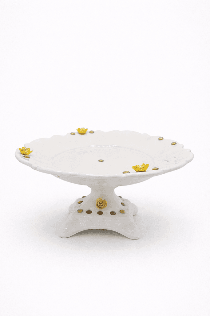 Ceramic Fruit Bowl Stand - White