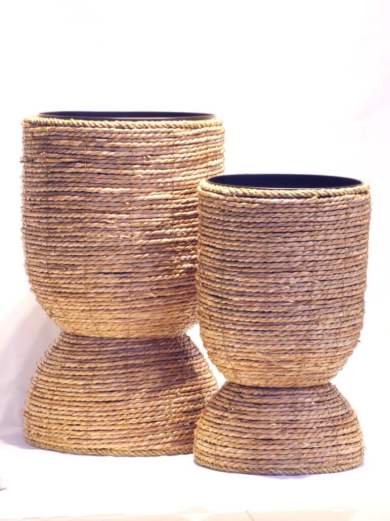 Woven Plant Pot Set - Brown (L 60cm / S 50cm)