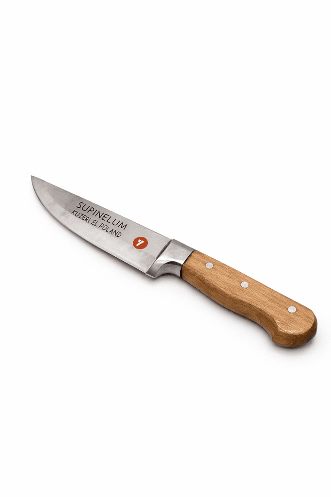 Surmenelim Stainless Steel Kitchen Wood Handle Knife - Brown