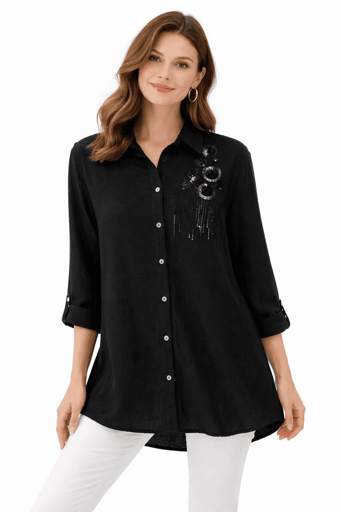 Hisset Women's Cotton Shirt - Black (S)