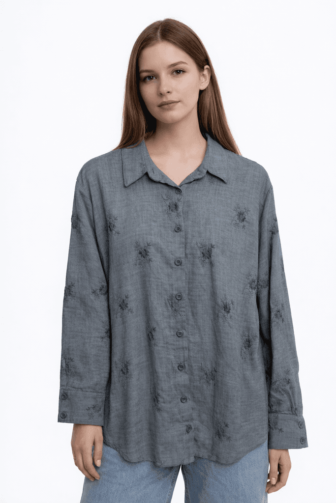 Hisset Women's Cotton Shirt - Gray (S)