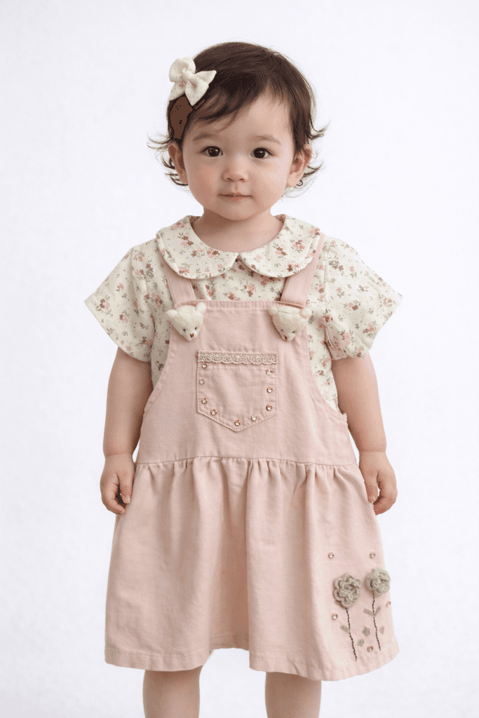 Sealy Kids Baby Girl Cotton Dress Set - Light Pink (3 years)