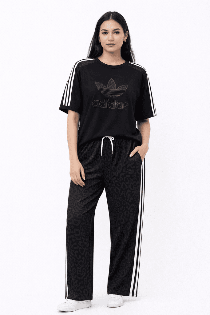 Adidas Women's Cotton Top & Bottom Set - Black (S)
