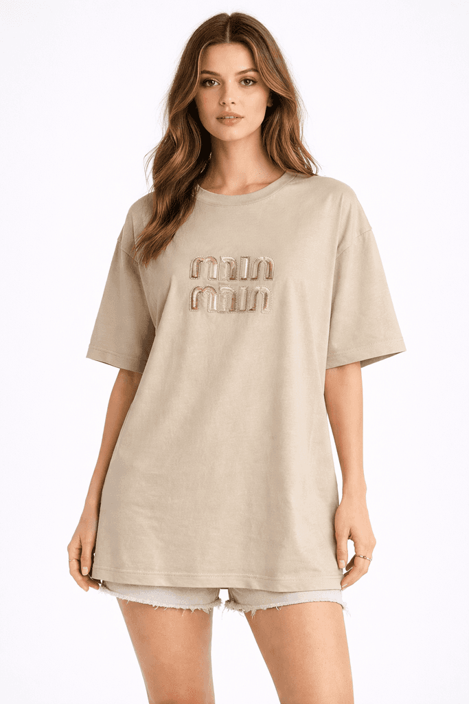 Mint Women's Cotton T - Shirt - Light Brown (S)