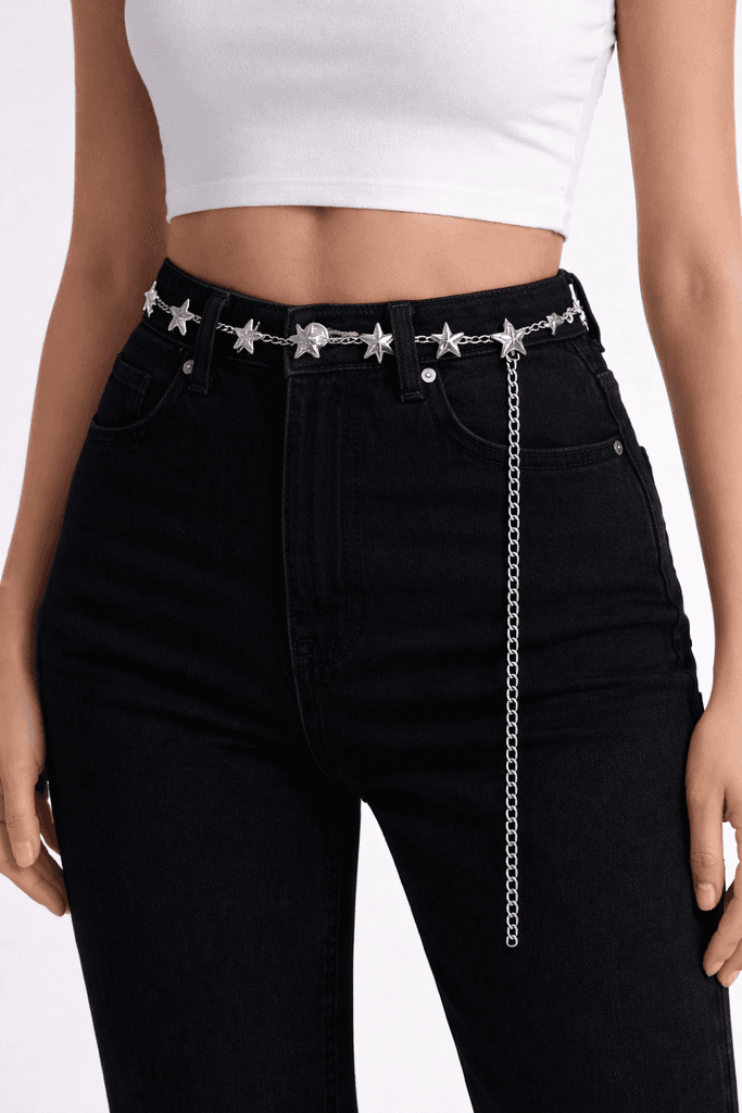 Women's Metal Waist Belt - Silver