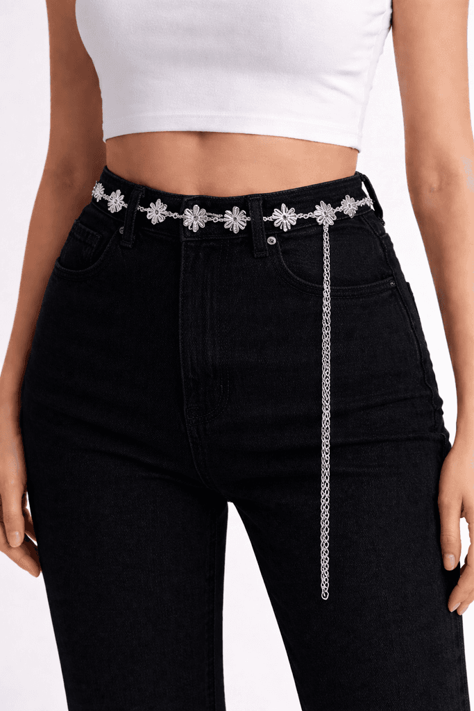 Women's Metal Waist Belt - Silver