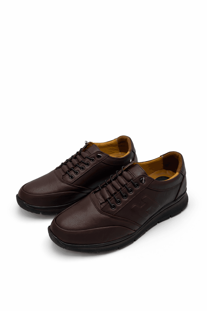 Men's Leather Shoes - Dark Brown (44)