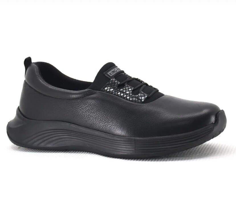 King Paolo Women's Leather Shoes - Black (40)