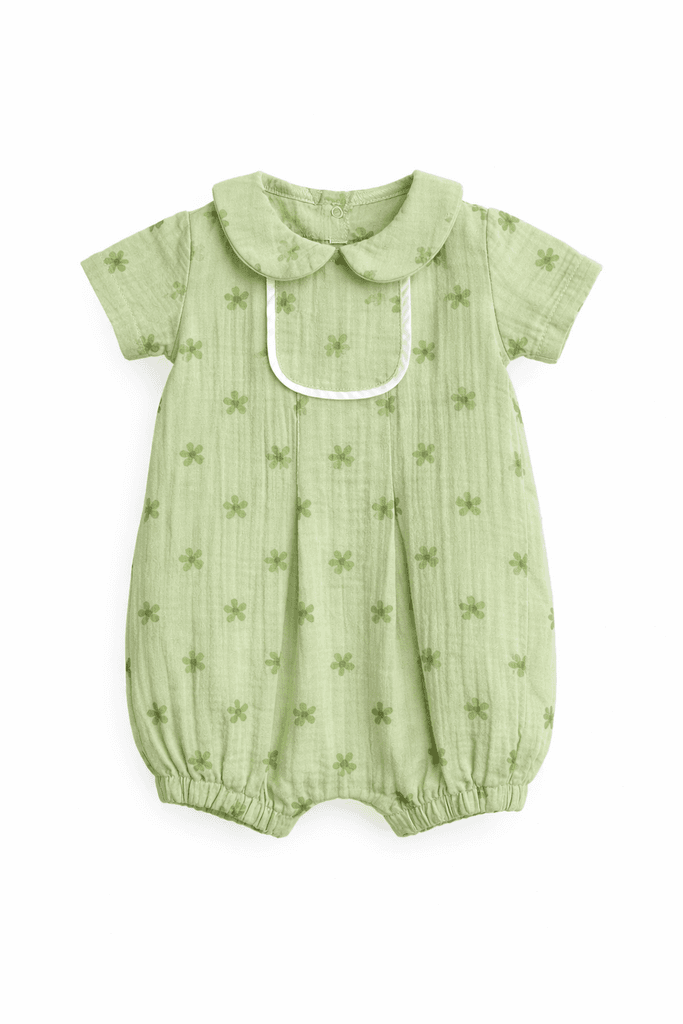 Joys Polo Baby Cotton Romper - Light Green (6-9 Months)