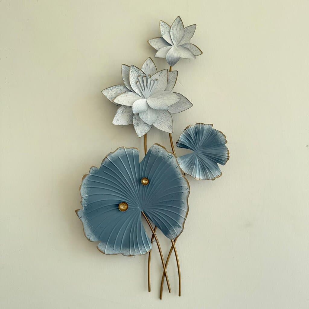 Luxury Metal White & Blue Decor Art 2