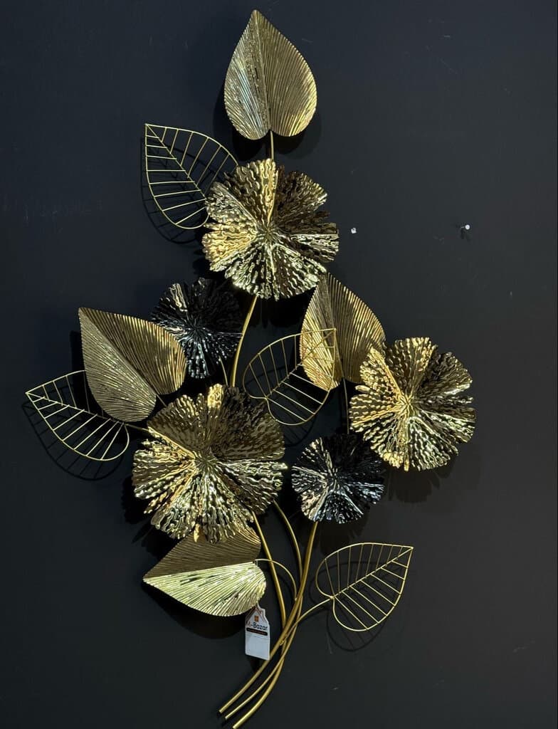 Metal Leaf & Flower Wall Decoration 2